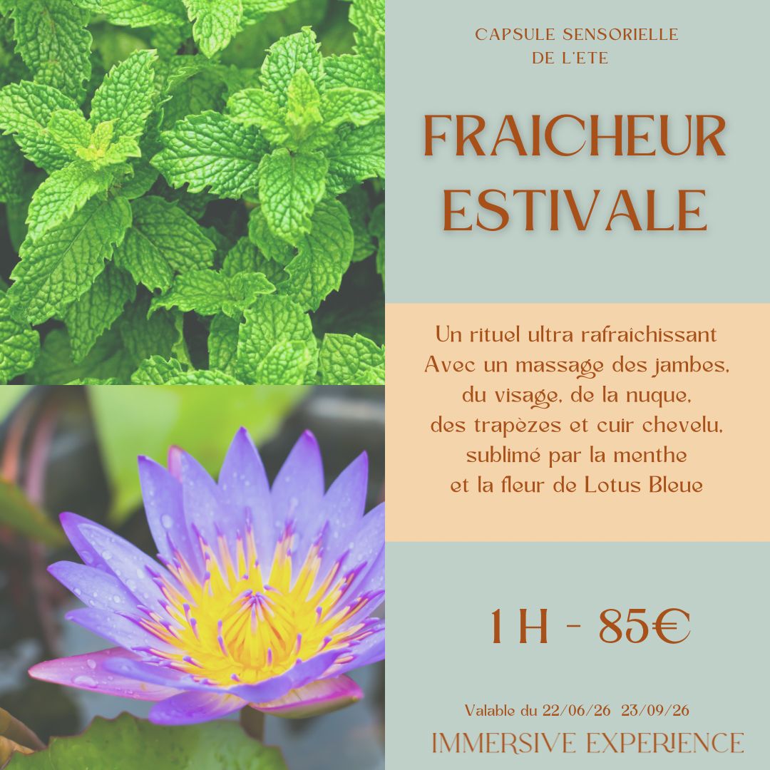 You are currently viewing Massage Rafraîchissant en Provence : La capsule sensorielle d&rsquo;été à la Menthe et au Lotus Bleu